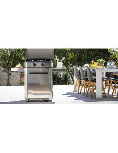 COMBO PLANCHA ENOSIGN GAZ 65 TOUT INOX CHARIOT & CAPOT ENO