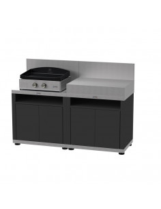 CUISINE LE MARQUIER INOX ET NOIR 2 ELEMENTS POUR PLANCHA LE MARQUIER 2