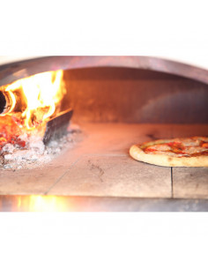 FOUR A PIZZA BOIS MARGHERITA INOX AVEC CHARIOT FONTANA 2