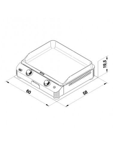PLANCHA FUSION 60 ACIER GRIS CARGO 2 BRÛLEURS ENO