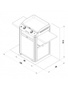 COMBO FUSION 60 GRIS CARGO PLANCHA + CHARIOT + CAPOT 2
