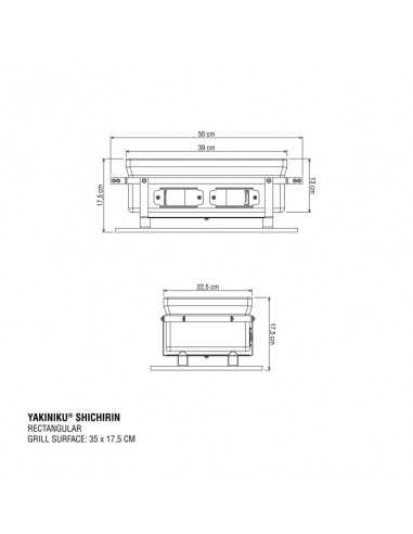 GRILL DE TABLE SHICHIRIN RECTANGULAIRE YAKINIKU YAKINIKU