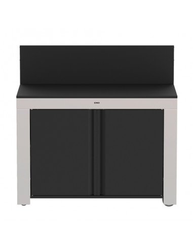 Meuble FELIX 120cm inox et noir ENO