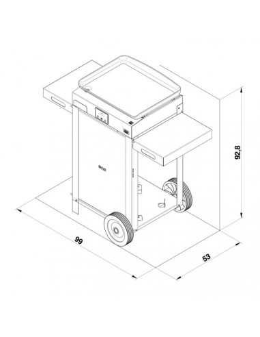 COMBO INITIAL 50 ELECTRIQUE PLANCHA INOX + CHARIOT ACIER ENO
