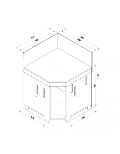 MODULO D ANGLE MODULO GRIS + CREDENCE ENO