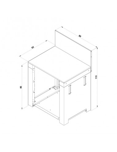 MODULO FRIGO ENO INOX ET NOIR - FRIGO NON INCLUS ENO