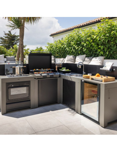 REFRIGERATEUR TROPICALISE ENCASTRE DANS MODULO FRIGO POUR CUISINE ENO GRIS CARGO ENO