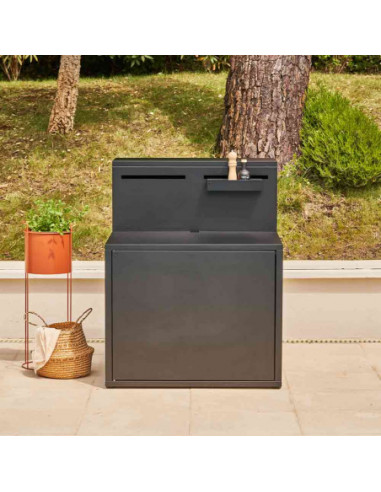 MODULE POUR PLANCHA AVEC COMPTOIR BAR - ACIER NOIR Forge Adour