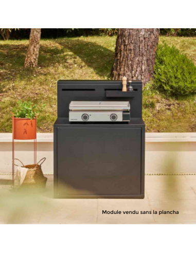 MODULE POUR PLANCHA AVEC COMPTOIR BAR - ACIER NOIR Forge Adour