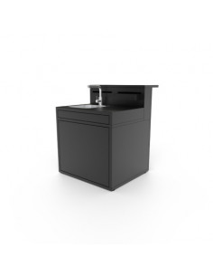 MODULE EVIER AVEC COMPTOIR BAR - ACIER NOIR Forge Adour 2