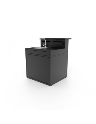 MODULE EVIER AVEC COMPTOIR BAR - ACIER NOIR Forge Adour