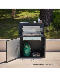 MODULE POUR GRILL 66 AVEC COMPTOIR BAR - ACIER NOIR Forge Adour 2