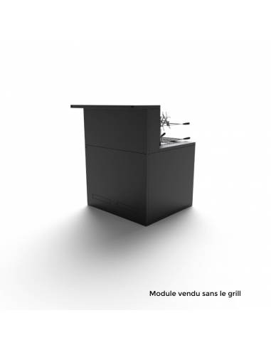 MODULE POUR GRILL 66 AVEC COMPTOIR BAR - ACIER NOIR Forge Adour