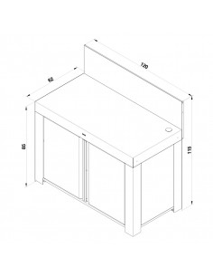 MEUBLE FELIX  GRIS CARGO 2 PORTES + ETAGERE + CLOISON