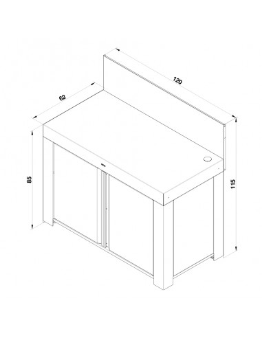 MEUBLE FELIX GRIS CARGO 2 PORTES + ETAGERE + CLOISON ENO