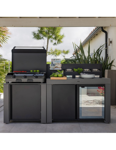 MEUBLE FELIX GRIS CARGO 2 PORTES + ETAGERE + CLOISON ENO