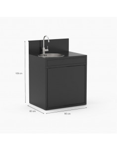 MEUBLE DE CUISINE EXTERIEURE NOIR EVIER FORGE ADOUR Forge Adour 2