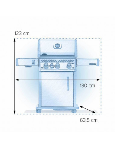 BBQ GAZ ROGUE PRO 425 - 3 BRULEURS + SIZLE ZONE - VERSION INOX Napoleon