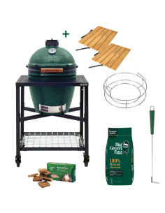 PACK PROMO 2026 BIG GREEN EGG LARGE SUR TABLE MODULAIRE & 2 RALLONGES BIG GREEN EGG