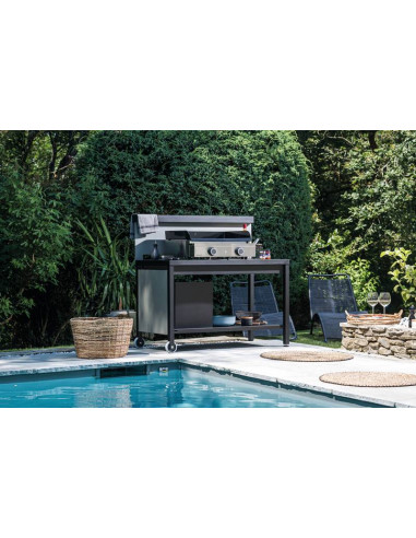 Table roulante avec crédence ouverte Forge Adour Forge Adour