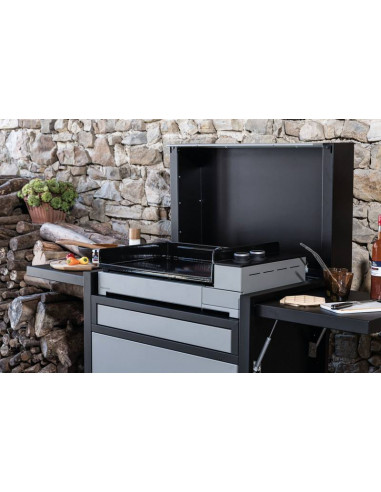 Plancha Premium Gaz 60 Acier Noir et Gris Forge Adour