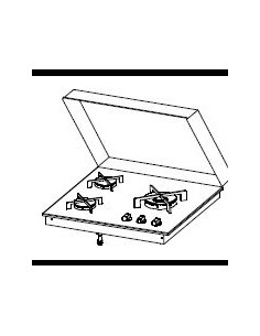 Plaque de cuisson 3 feux encastrable Planet FEU DUAL avec son couvercle PLANET 2